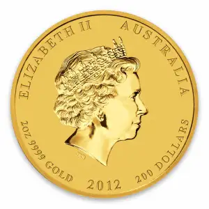 2012 2oz Australian Perth Mint Gold Lunar II: Year of the Dragon (2)